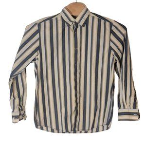 Tommy Bahama Button Up Dress Shirt White Blue Yellow Striped Size‎ Large Men's